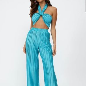 Hello Molly Set Heart Teal Coord Set Teal Blue Disco